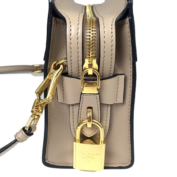 Prada Saffiano Calf Esplanade Cameo Beige Shoulder Bag - Picture 6 of 6